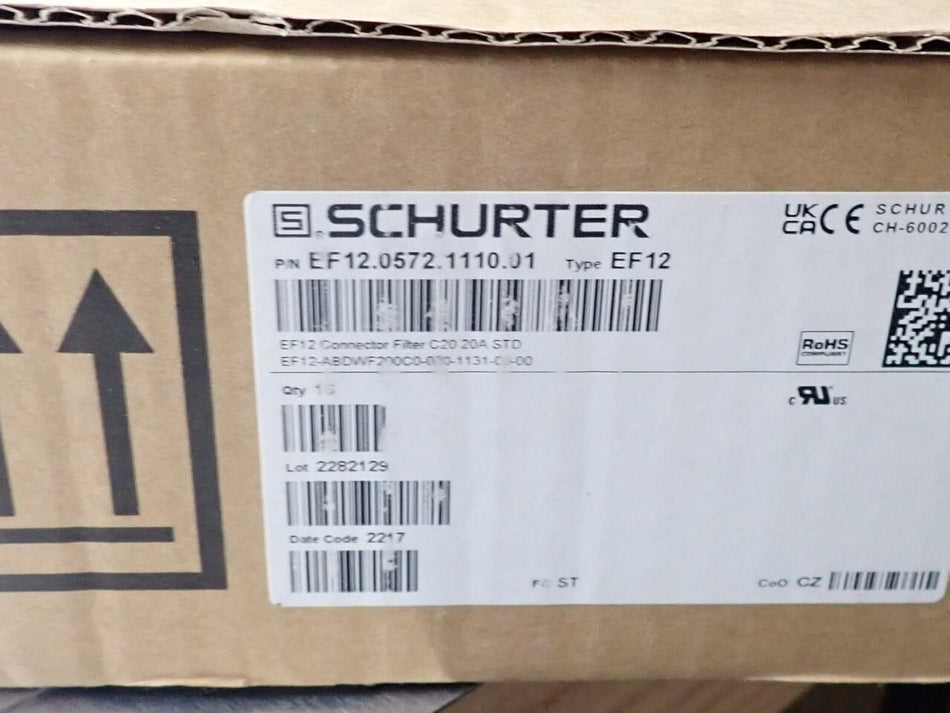 Schurter EF12.0572.1110.01 Power Entry Module Connector IEC EMC Filter 20A