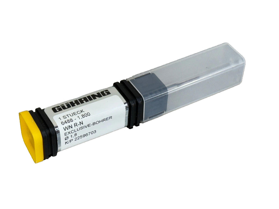 Guhring 1.8mm Solid Carbide Drill Coolant Through 3xD 6488 RT100 Micro