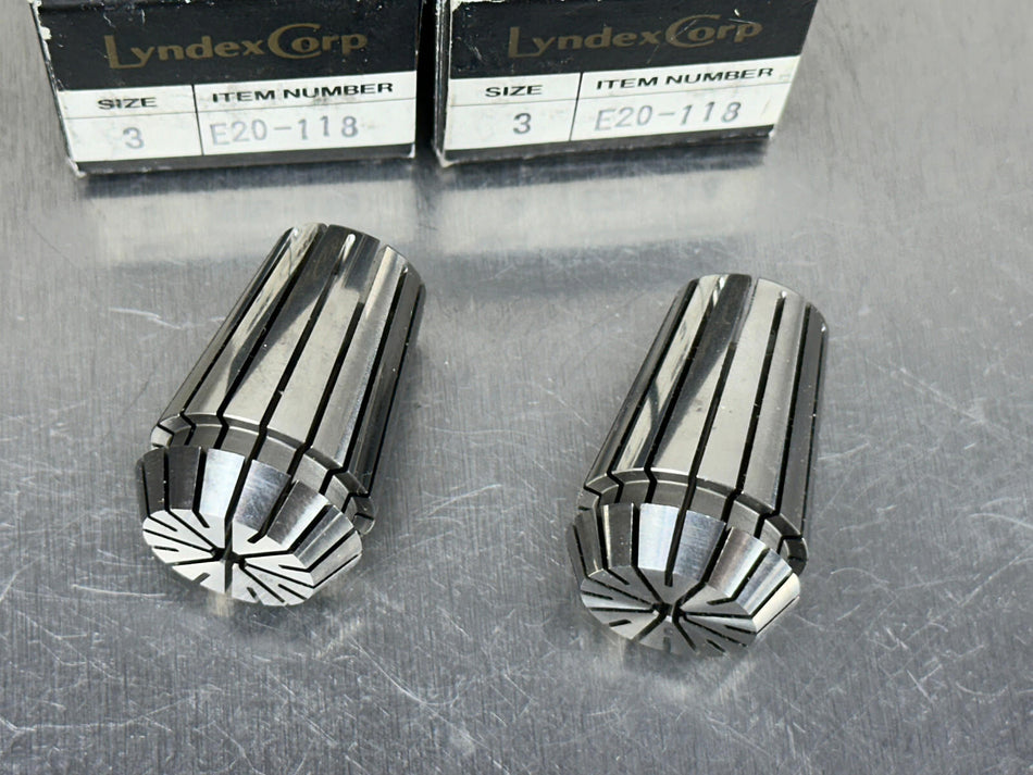 (2) Lyndex ER20 Collet 3mm E20-118 Nikken