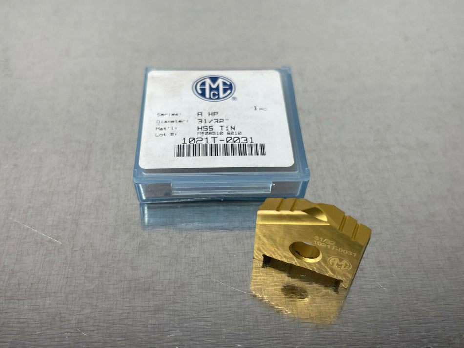 AMEC 31/32" Spade Drill Insert Series A HP High Performance HSS TiN 1021T-0031