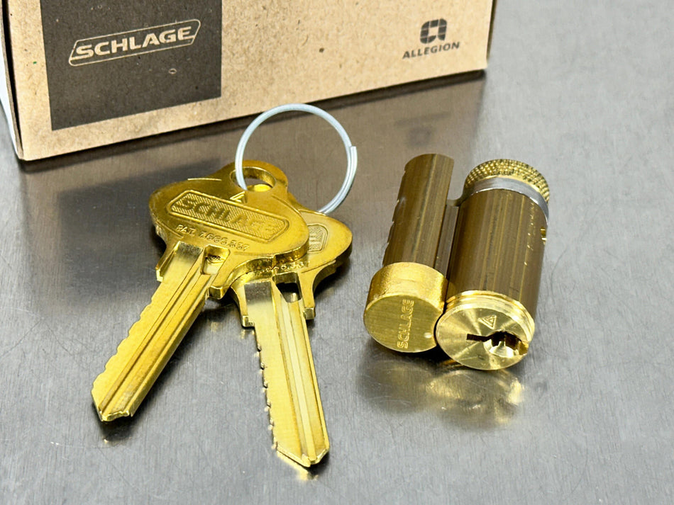 Schlage 23-030 Interchangeable Core 606 Satin Brass w/ Keys Removable FSIC S145