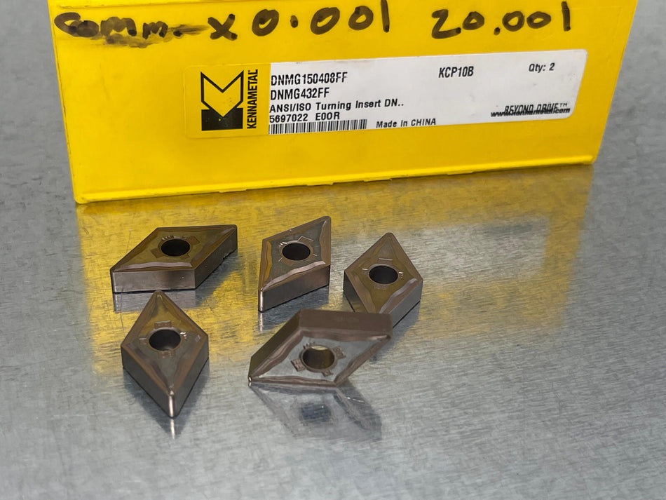 Kennametal DNMG 432FF KCP10B Carbide Insert (Pack of 5)