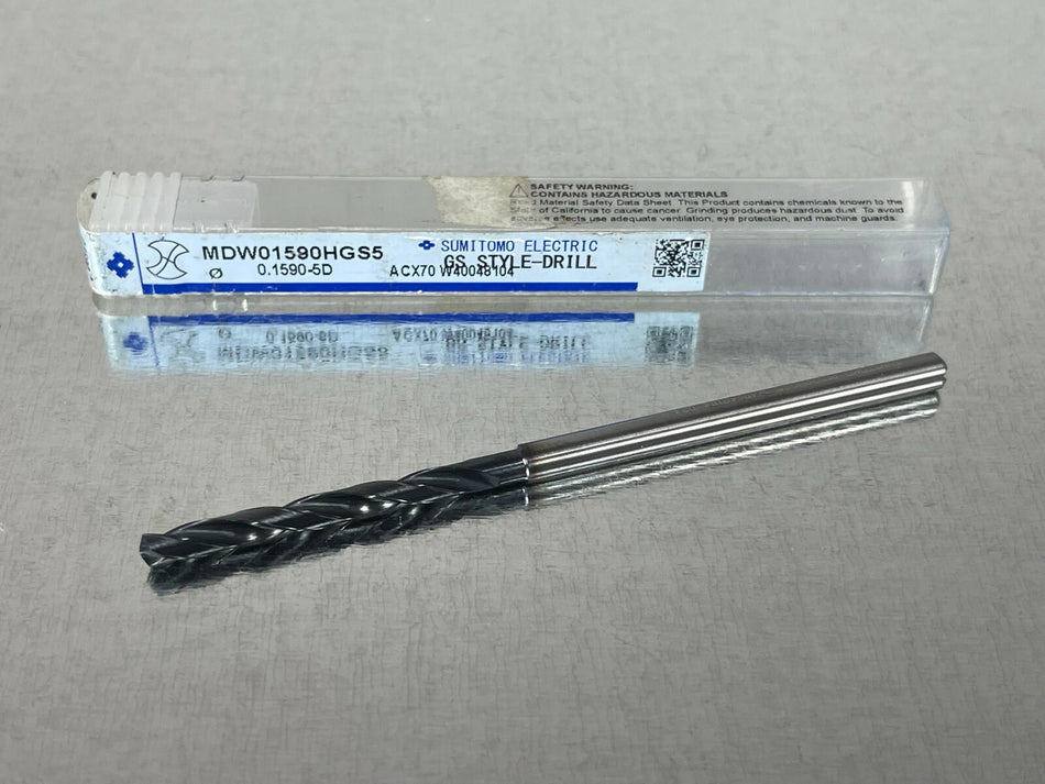Sumitomo #21 Solid Carbide Drill Coolant Through 5xD MDW01590HGS5