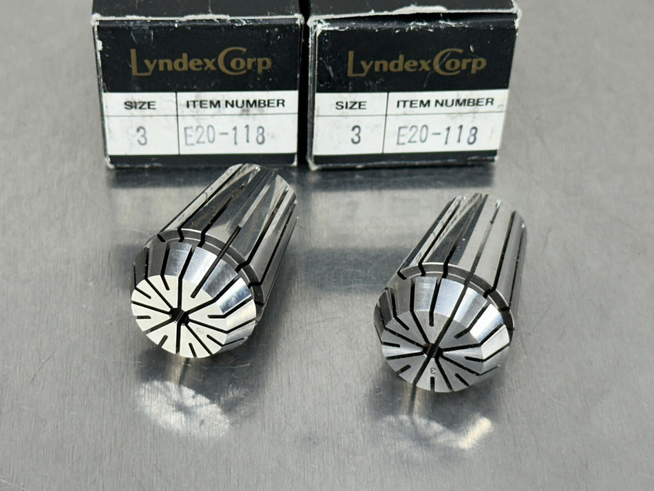 (2) Lyndex ER20 Collet 3mm E20-118 Nikken