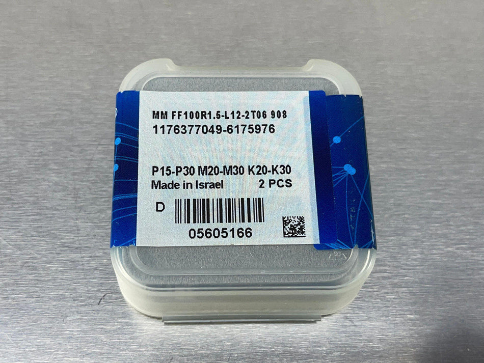 Iscar Multi Master Carbide Insert Feed MM FF100R1.5-L12-2T06 5605166 (Pack of 2)