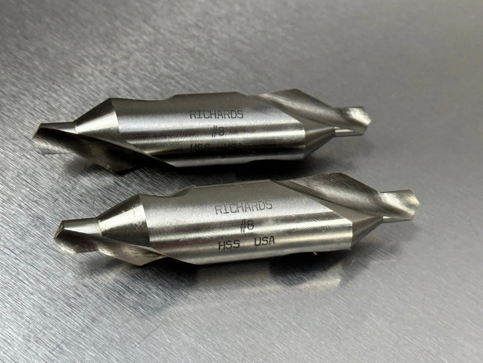 Richards #8 Combined Drill & Countersink HSS (2 pcs)