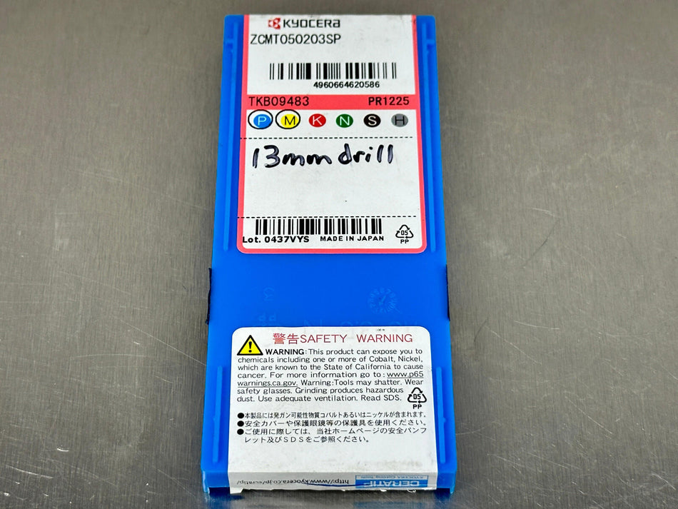 Kyocera ZCMT050203SP PR1225 Carbide Insert (Pack of 10)