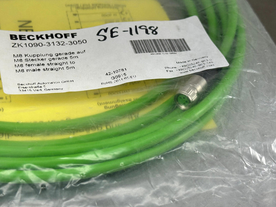Beckhoff ZK1090-3132-3050 Ethercat Cable M8 Male 5m