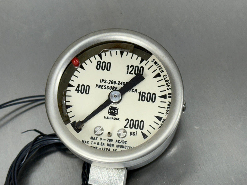 Ametek IPS-200-24SG-LA Indicating Pressure Switch 0-2000 psi US Gauge