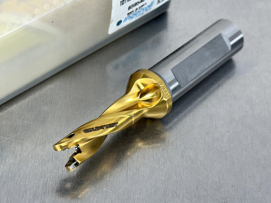 Ingersoll TD1100033C0R01 Indexable Drill 11mm 3xD Gold Twist Replaceable Tip