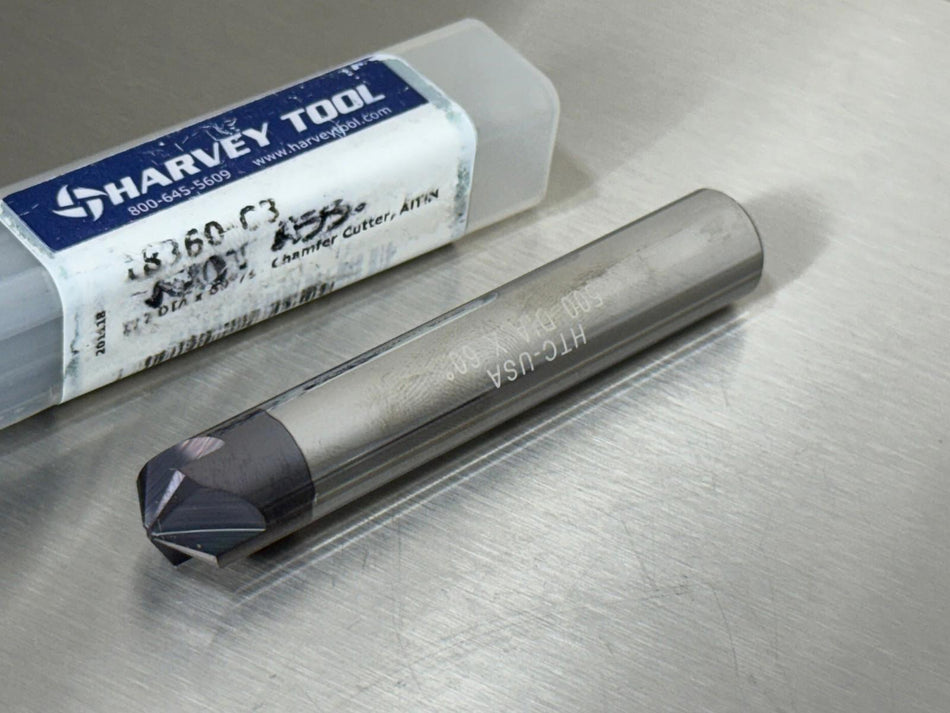 Harvey 60° Carbide Chamfer Cutter Mill 1/2" Shank 18360-C3