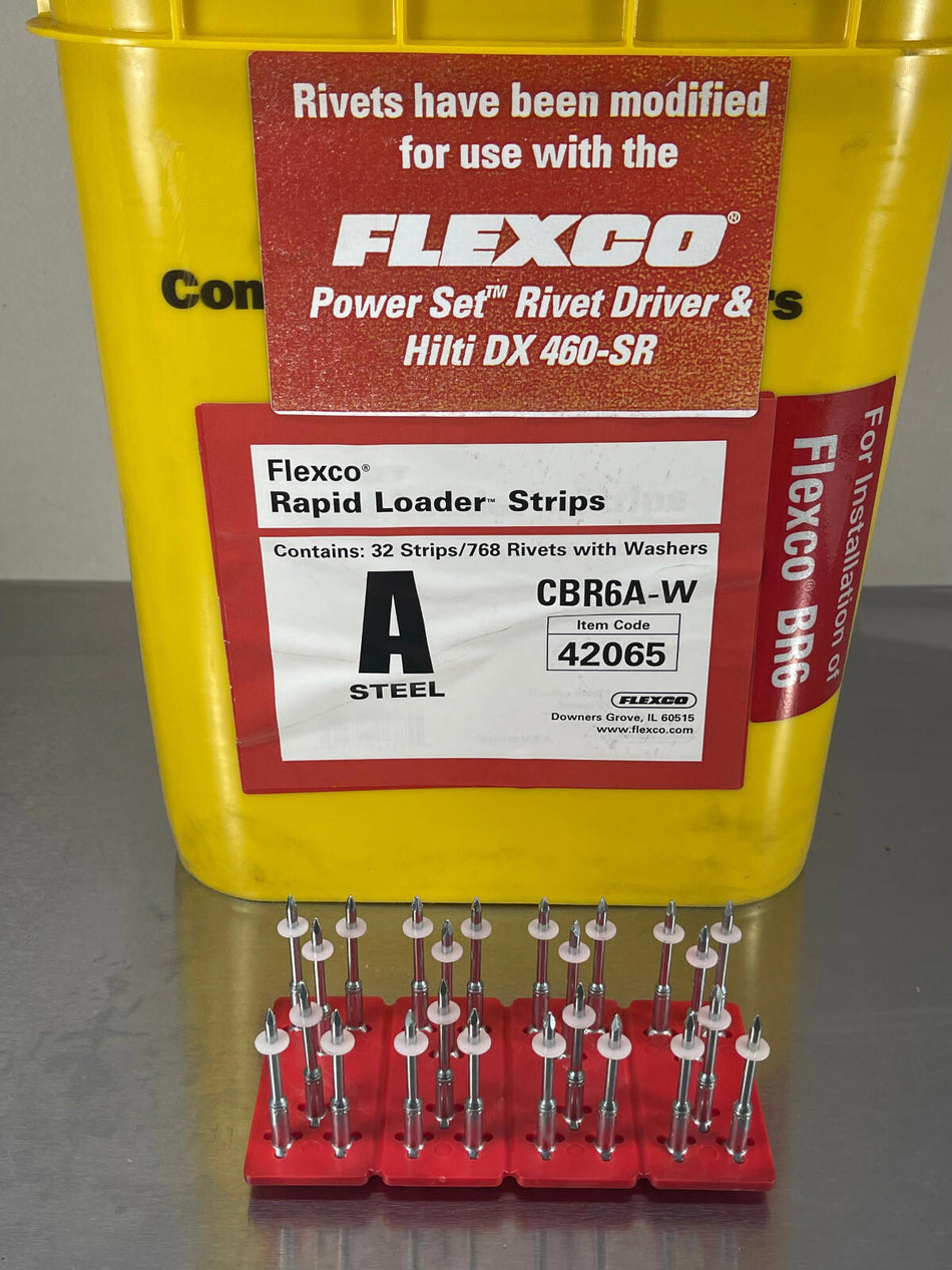 Flexco CBR6A-W Rapid Loader Rivet Strips Size A Red 42065 (768 Rivets)