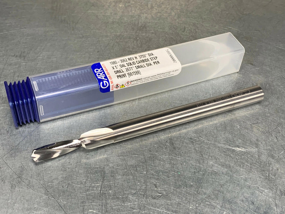 Garr Carbide Step Drill .2677" x .375" (3/8") x 5" OAL