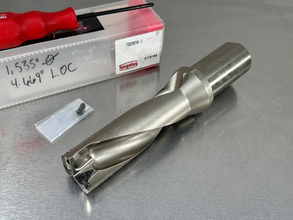 Tungaloy 39mm Indexable Insert Drill 3xD TungSix TDSU390F40-3, 6718188