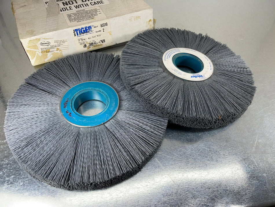 (2) Weiler 83310 10" Nylox Wheel Crimped .022/320 SC Fill 2" Arbor Hole