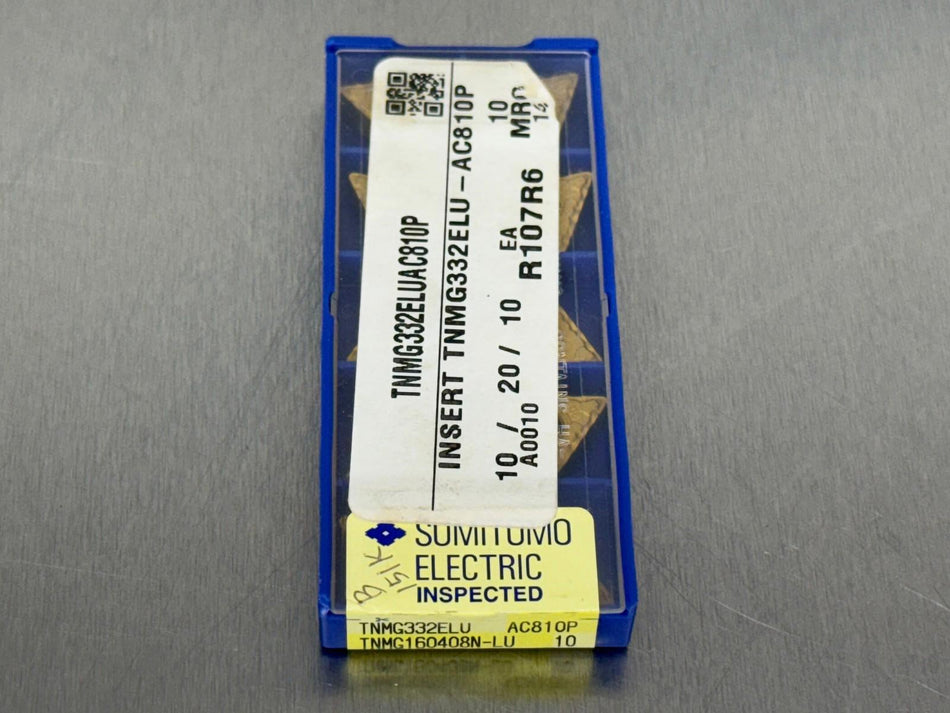 Sumitomo TNMG332 ELU AC810P TNMG160408N-LU Carbide Insert (Pack of 10)