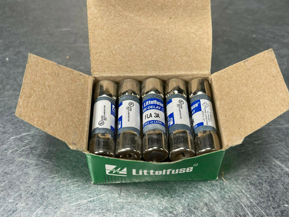 (Box of 10) Littlefuse FLA 3 Fuse 3A 125V Time Delay