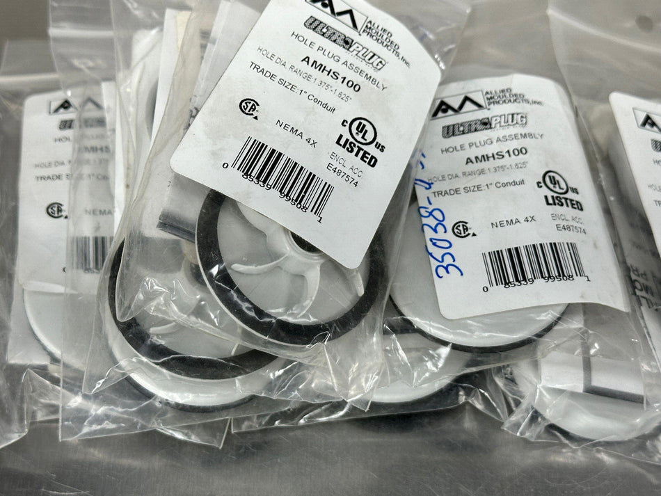 (10) Allied AMHS100 Enclosure Plug Gray 1" Conduit (1.375 - 1.625) UltraPlug