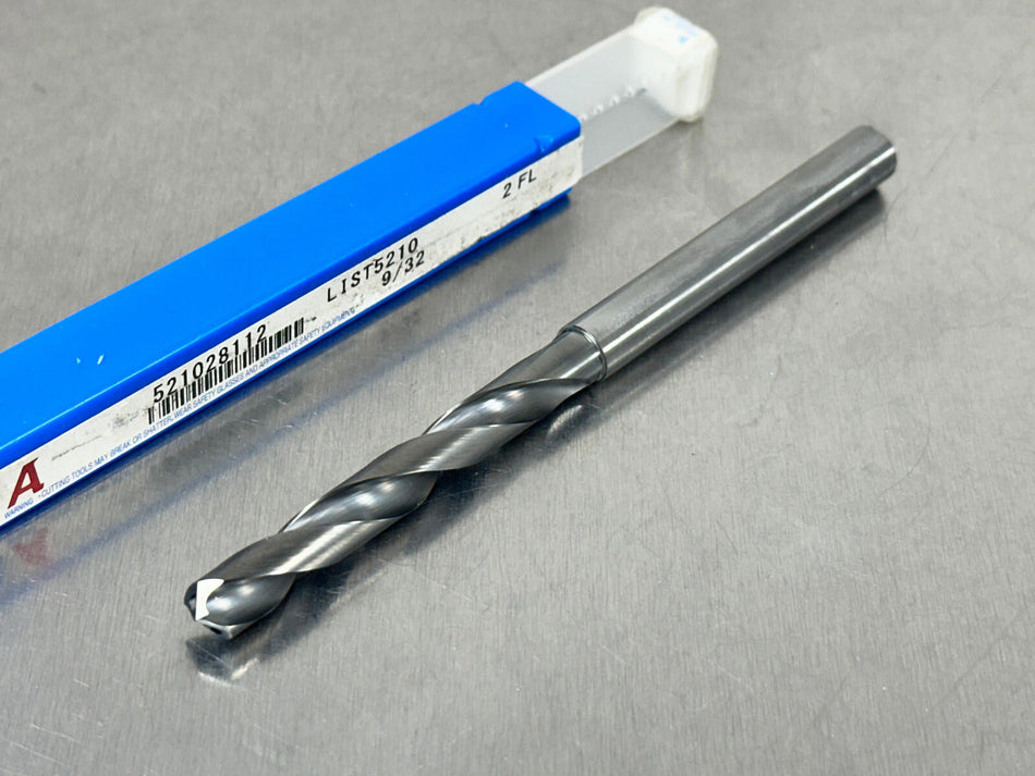 OSG 9/32" Solid Carbide Drill Coolant Through 5xD 5/16" Shank ADO 521028112