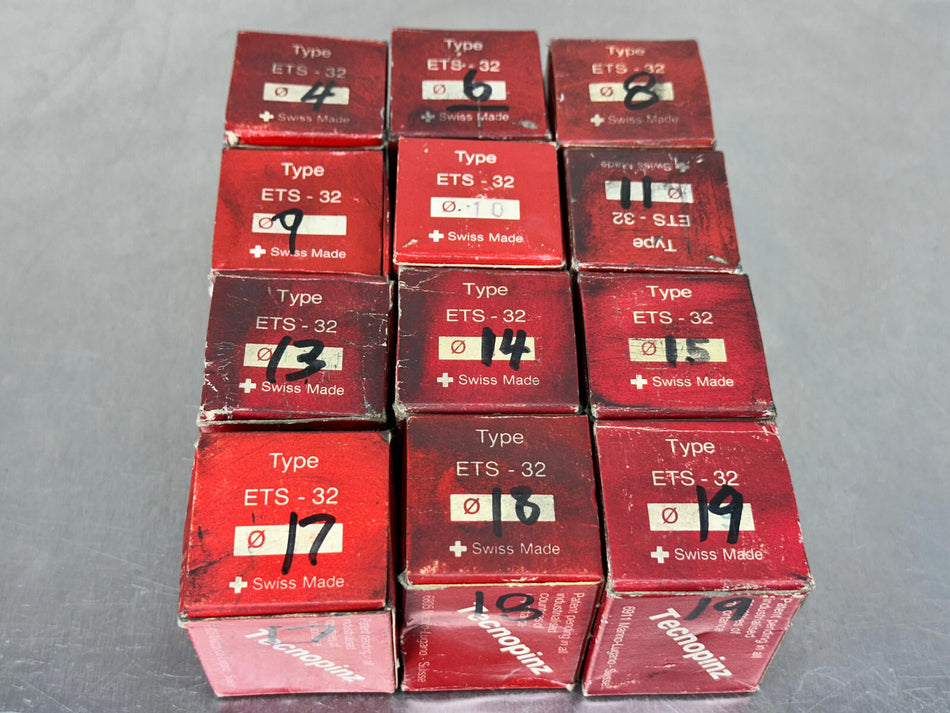 (12) Tecnopinz ETS-32 Collet for Erowa Type Electrode Holder Chuck 4, 6, 8, 9 +