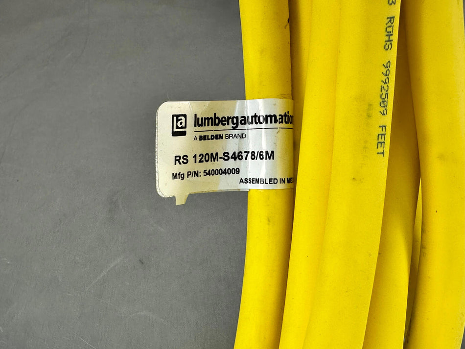 Lumberg Automation RS 120M-S4678/6M Power Cable Single End Cordset 12 Pin 6m