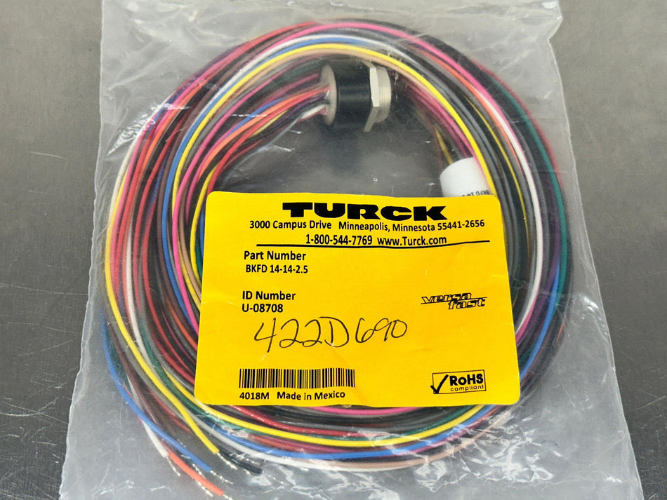 Turck BKFD 14-14-2.5 Cordset Receptacle Panel Mount