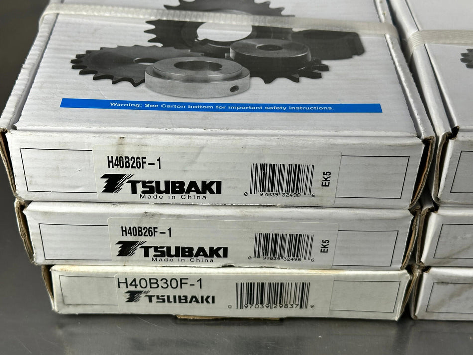 (6) Tsubaki Sprocket H40B26F-1-1/4, H40B26F-1, H40B30F-1 Keyed Bore Roller Chain