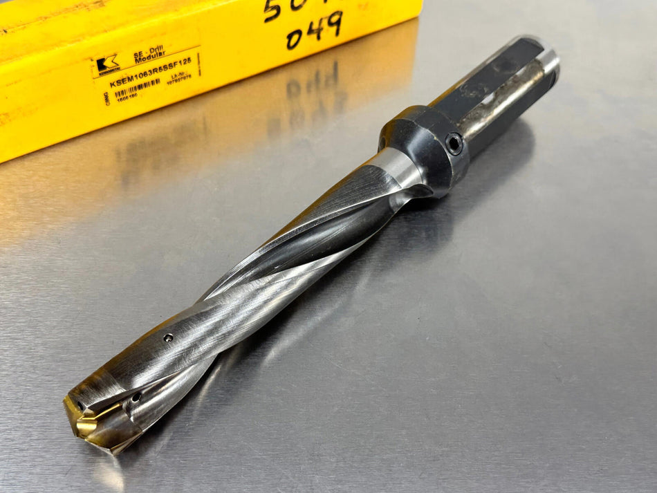 Kennametal 1.062" KSEM1063R5SSF125 Indexable Drill KSEM Replaceable Tip 5xD