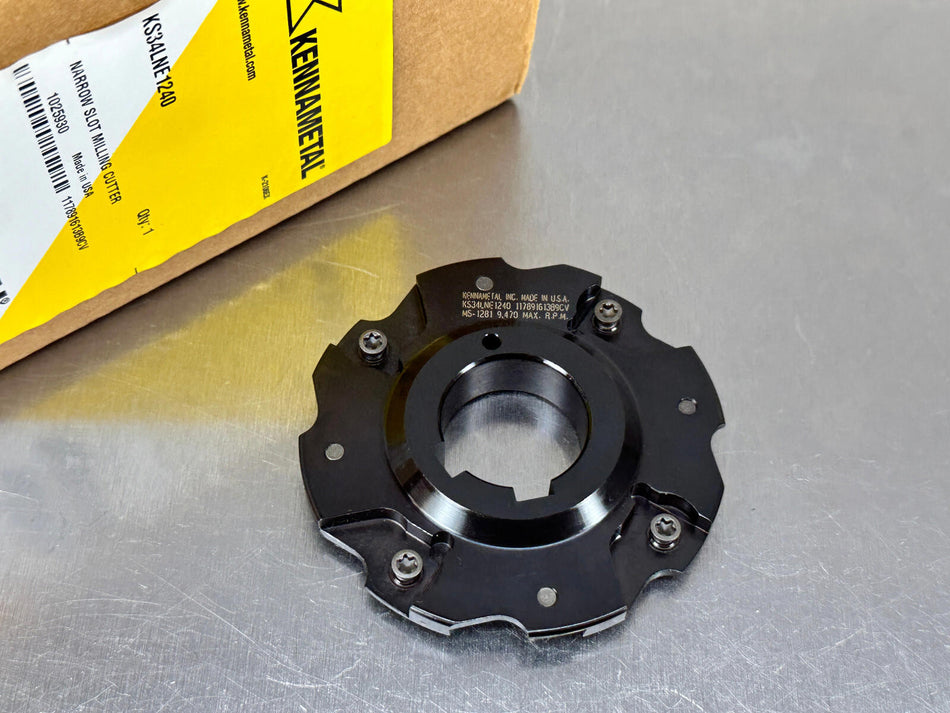 Kennametal 1/4" Indexable Slot Milling Cutter Narrow Mill KS34LNE1240, 1025930
