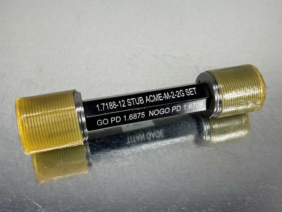 Titan 1.7188 12 STUB ACME 2G M2 Thread Gage Set Plug GO / NOGO 1.6875 & 1.6709