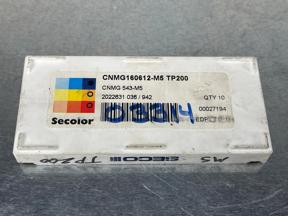 Seco CNMG 543-M5 TP200 Carbide Insert 160612-M5 (Pack of 9)