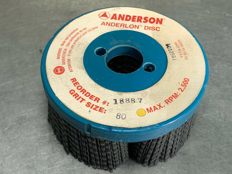 Anderson 4" Tufted Disc Brush, 80 Grit, 7/8" Arbor 18887