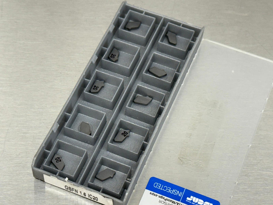 Iscar GSFN 1.6 IC20 Carbide Insert (Pack of 10)