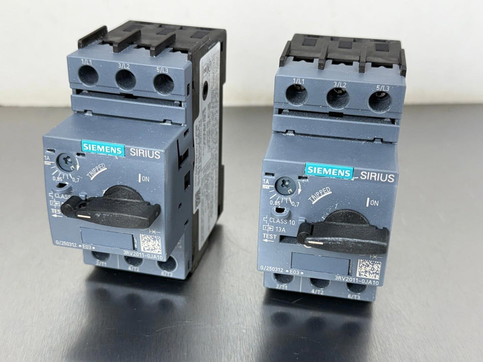 (2) Siemens 3RV2011-0JA10 Circuit Breaker Sirius