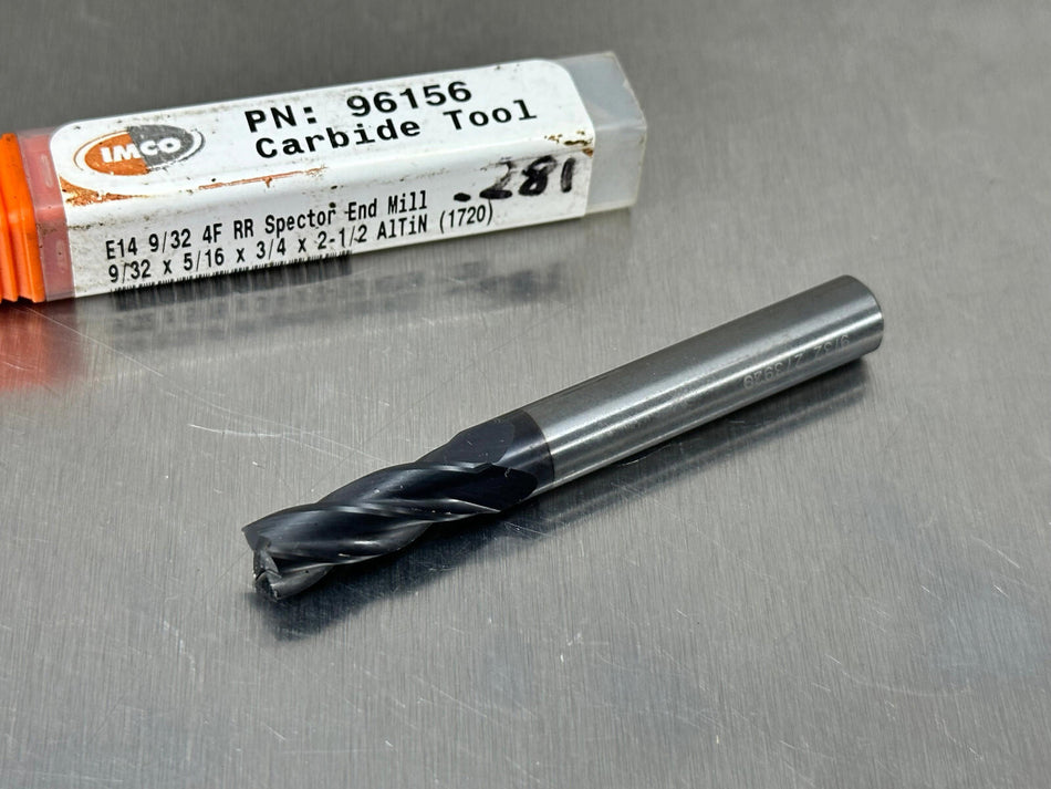 IMCO 9/32" Carbide End Mill .75" Flute Length 4F Spector 96156