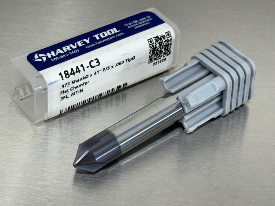 Harvey 41° Carbide Chamfer Cutter Mill 3/8" Shank 18441-C3
