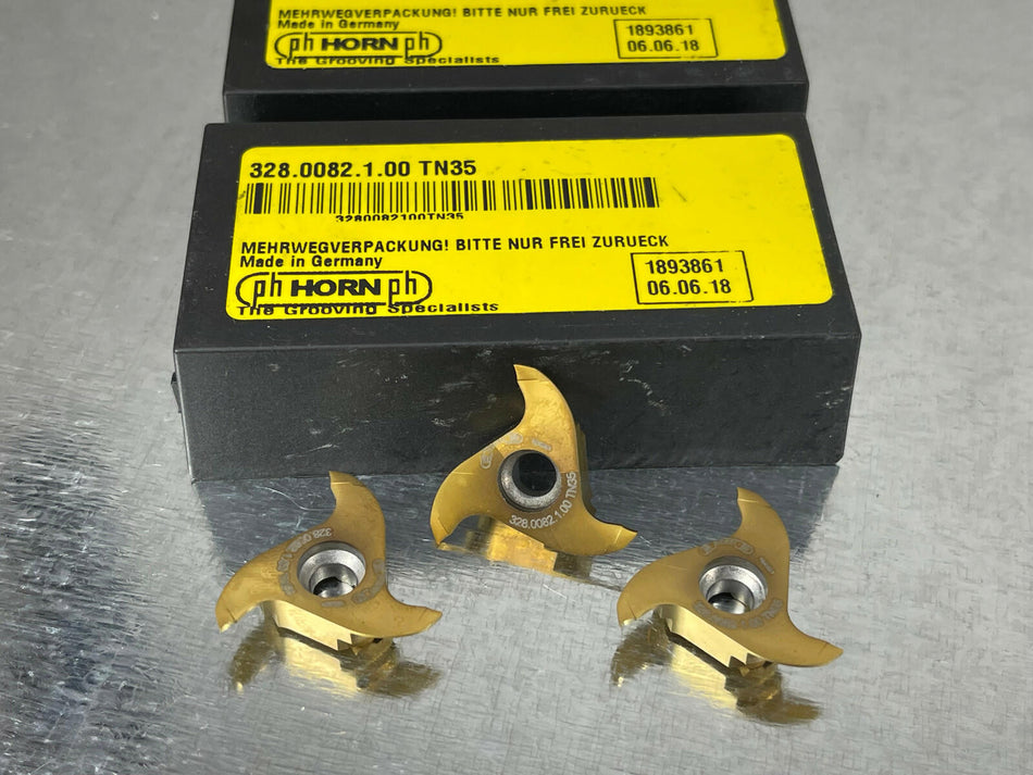 (3) Ph Horn 328.0082.1.00 TN35 Carbide Insert Groove Milling .032"
