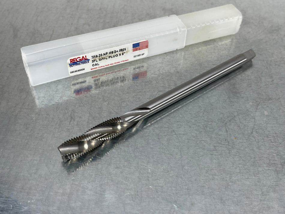 Regal 7/16-20 Extension Tap +.0025 HSG 3 Flute Spiral Plug 6" OAL