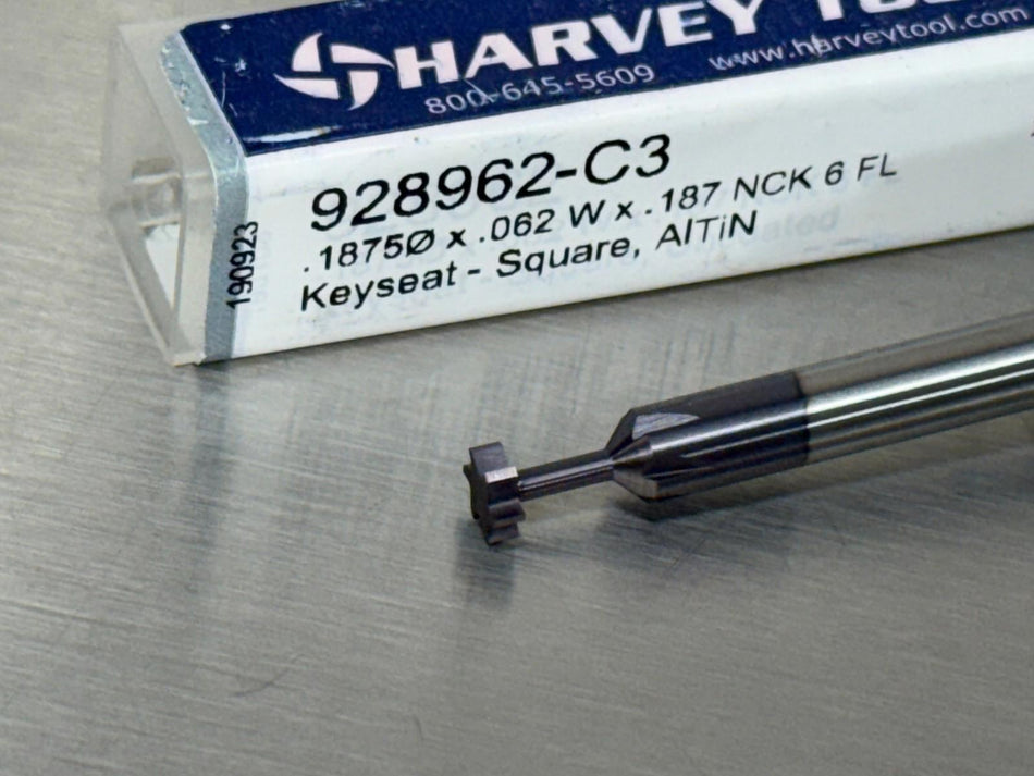 Harvey 3/16" Carbide Keyseat Cutter Mill 1/16" Width 928692-C3