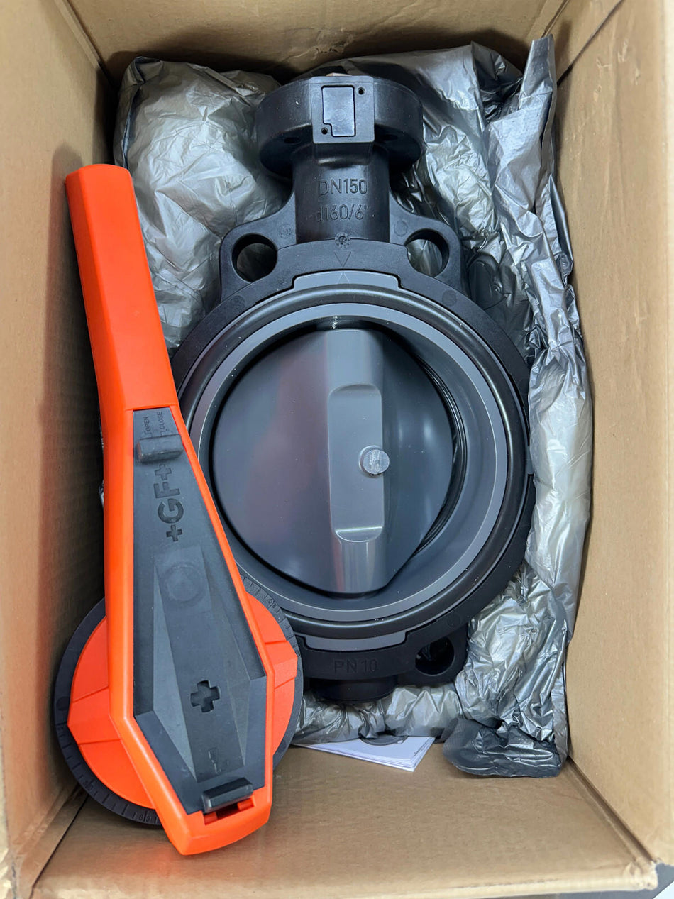 Georg Fischer 161.567.027 Butterfly Valve 6" Manual 567 Wafer Style GF