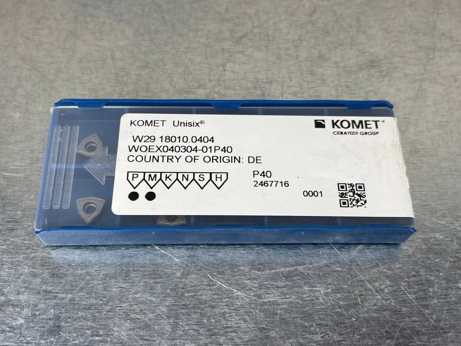 Komet W29 18010.0404 P40 Carbide Insert WOEX040304-01 (Pack of 10)