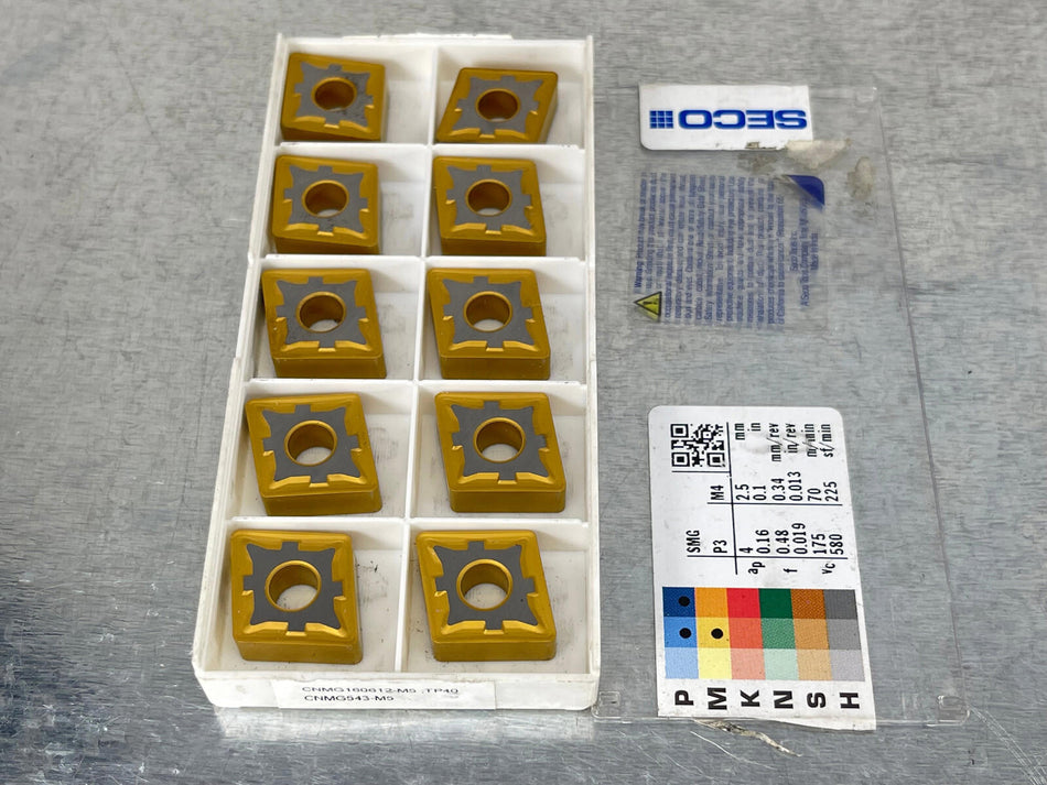 Seco CNMG 543-M5 TP40 Carbide Insert 160612-M5 (Pack of 10)