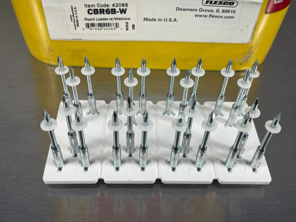 Flexco CBR6B-W Rapid Loader Rivet Strips Size B White 42066 (768 Rivets)