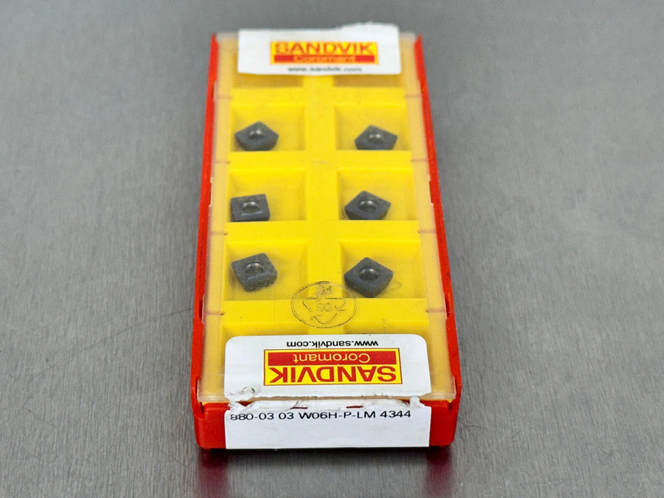 Sandvik 880-03 03 W06H-P-LM 4344 Carbide Insert (Pack of 8)
