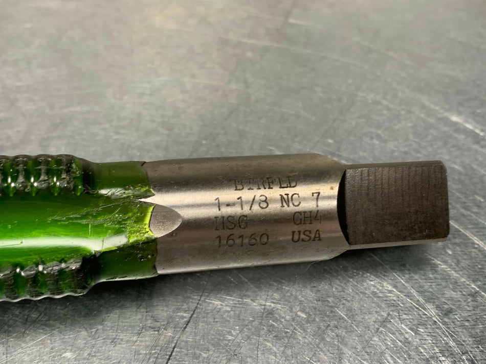 UB 1 1/8-7 NC Tap GH4, Ground Thread, 4 Flute Union Butterfield