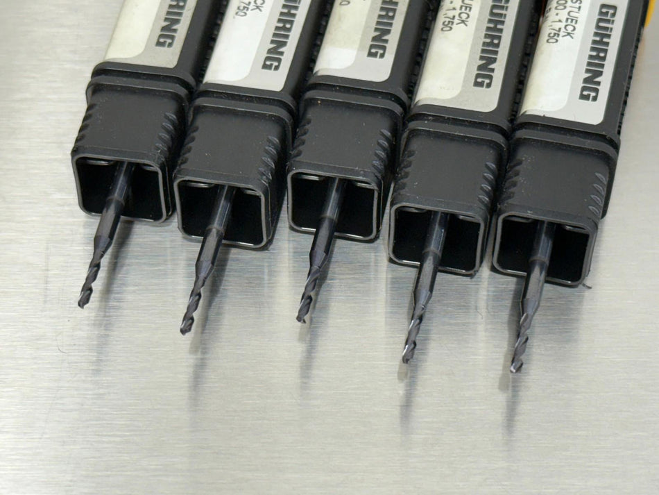 (5) Guhring 1.75mm Solid Carbide Drill 4xD 6400 Micro Exclusive