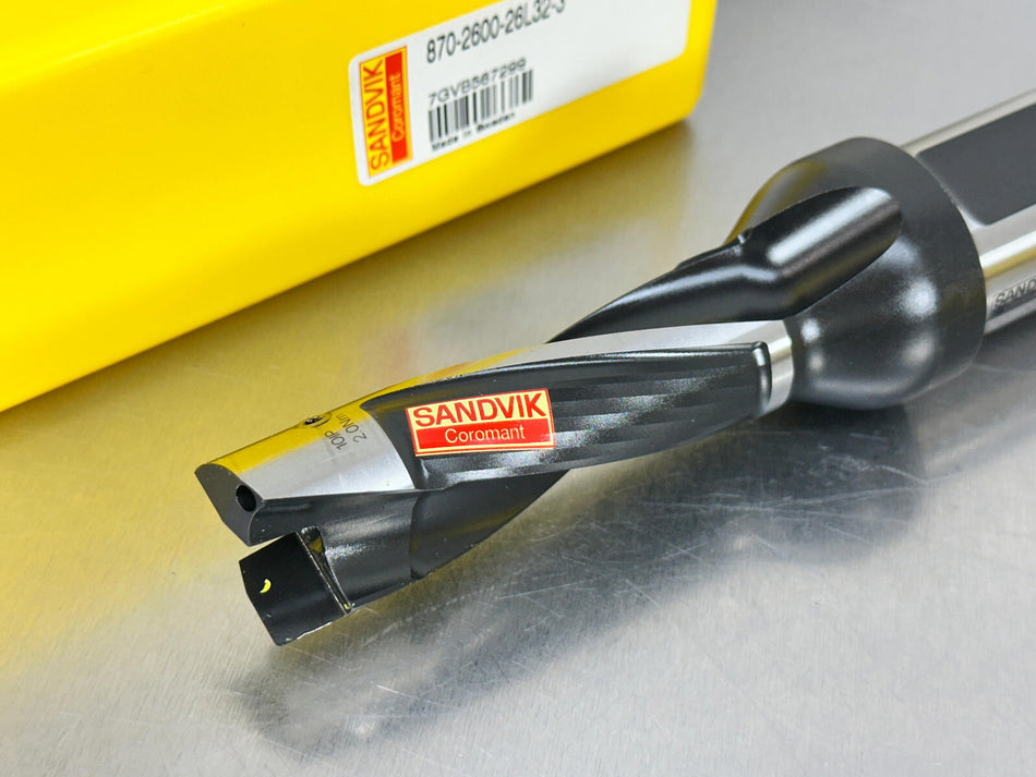 Sandvik 870-2600-26L32-3 Exchangeable Tip Drill 26-26.99mm Indexable CoroDrill