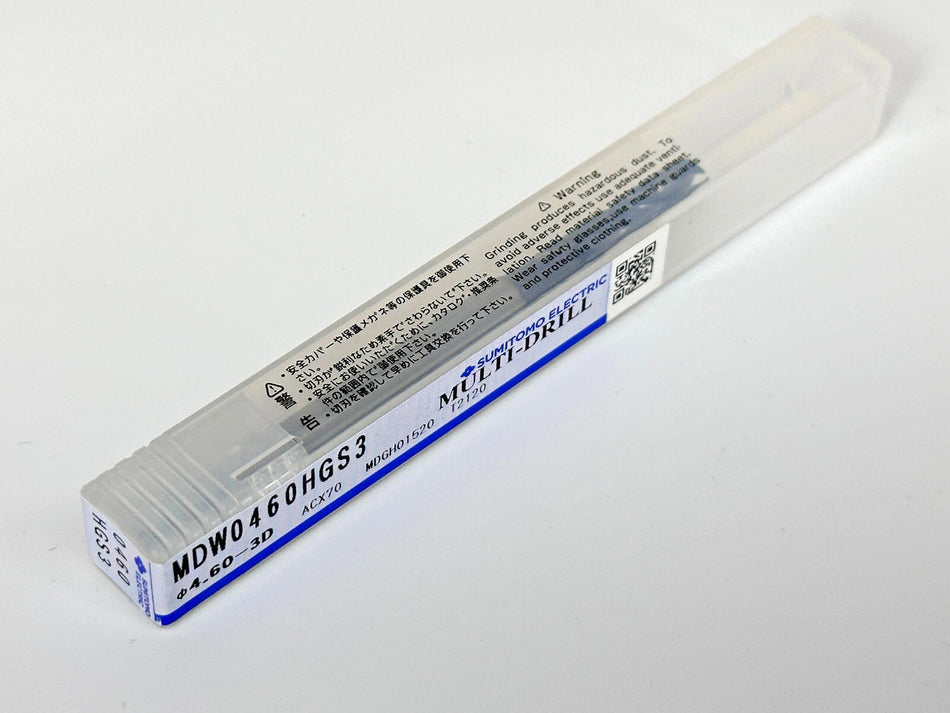 Sumitomo 4.6mm Carbide Drill 3xD Through Coolant MDW0460HGS3