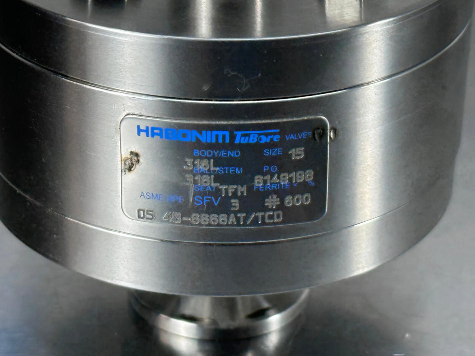 Habonim TuBore Valve Size 15 TFM Seat 316L