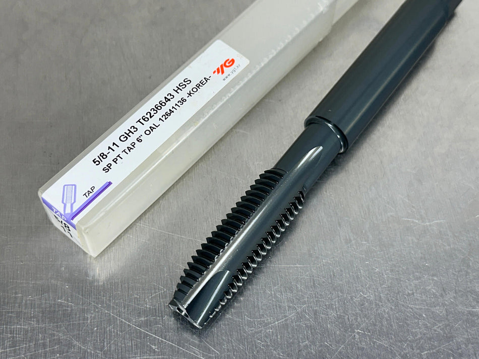 YG1 5/8-11 Extension Tap Spiral Point H3 6" OAL, 2 Flute T6236643